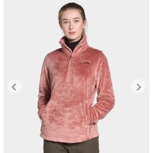 Plum North Face Quarter Zip Fuzzy Pullover